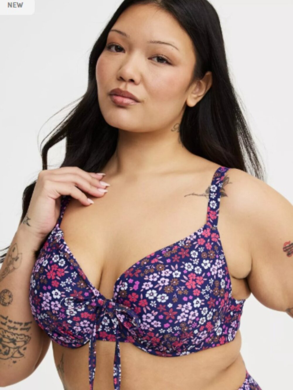 NWT - Torrid Underwire Bow Bikini Top - Size 3 DD/F